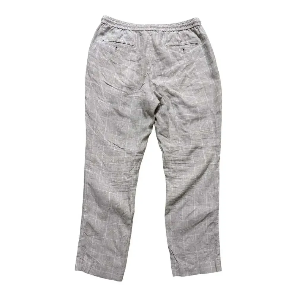 Express Men’s 100% Linen Drawstring Pants Light Gray Casual 34x30